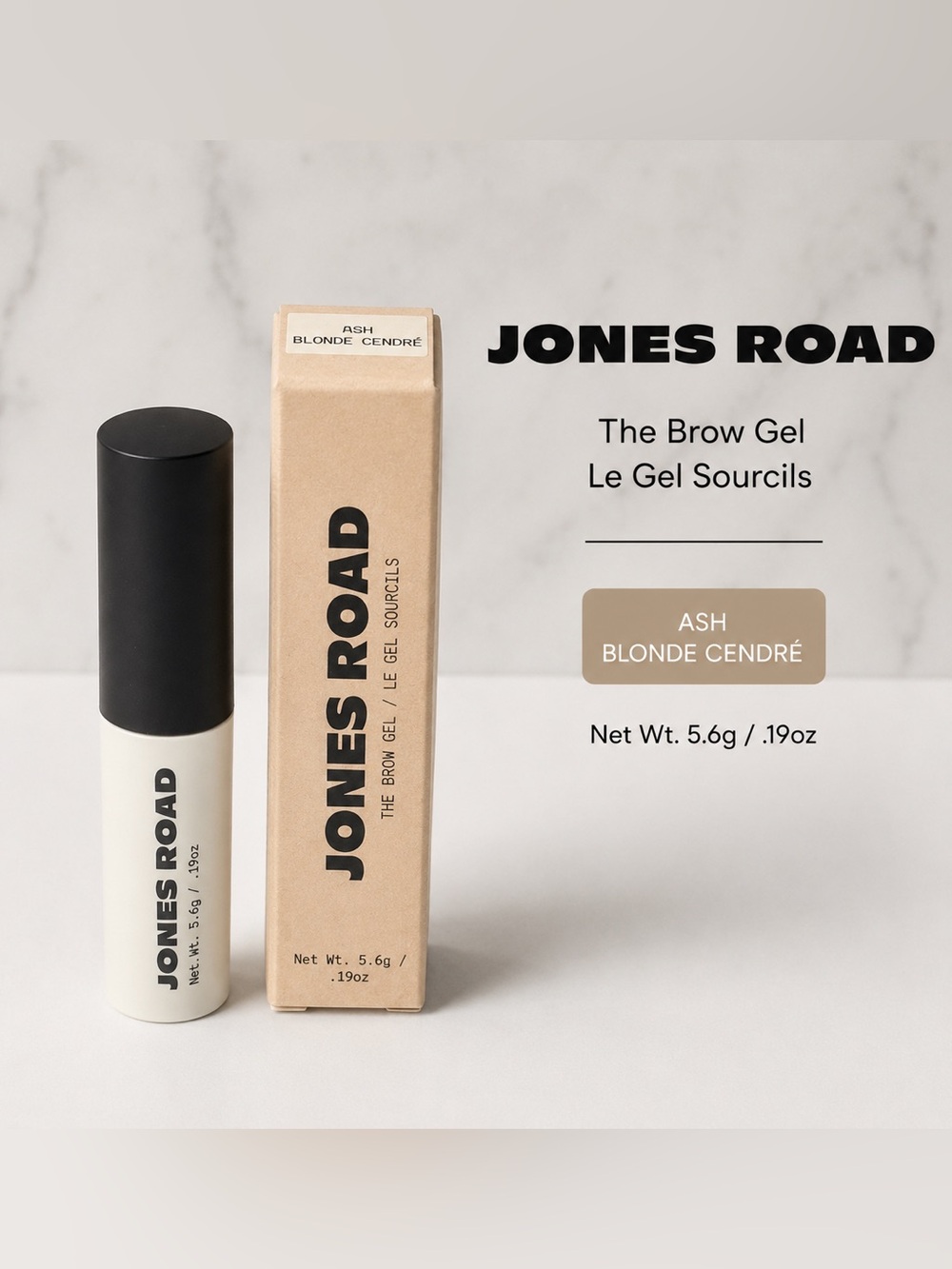 NEW/NIB Jones Road The Brow Gel Full Size – Ash (Ash Blonde) Tinted Brow Gel